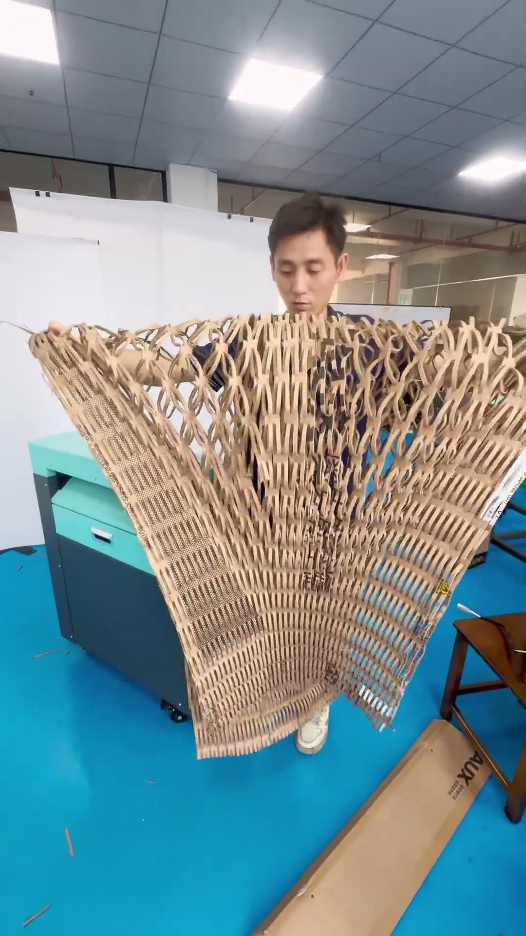 Too Many Cartons? Try Aircosan Cardboard Shredder. Become Waste into Honeycomb Shape